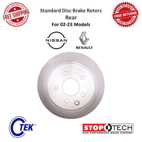 StopTech C-Tek Standard Disc Brake Rotor Rear For Nissan Altima, Renault Safrane - Picture 1 of 12