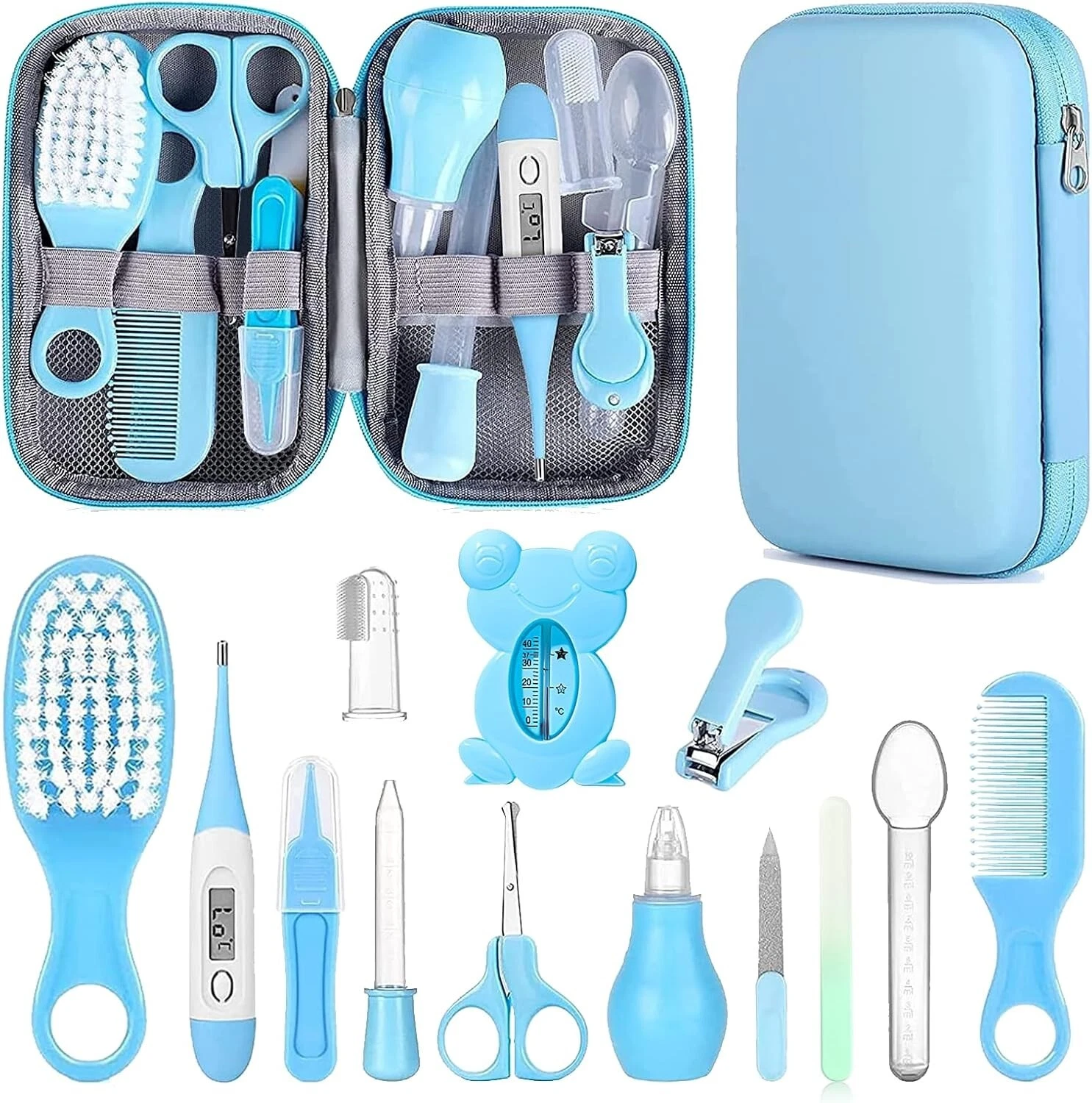 Baby Grooming Kit Infant Safety Care Set with Hair Brush Comb Nail Clipper Na...