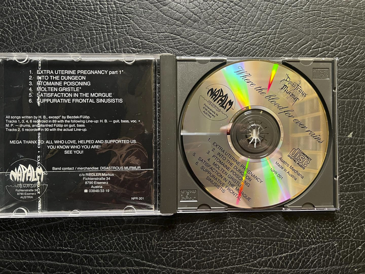 Disastrous Murmur - Where The Blood For Ever Rains ORG CD 92 DEATH