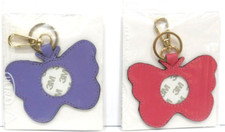 Planet Earth Butterfly Shaped Leather Key Fob for Handpainted Needlepoint Canvas