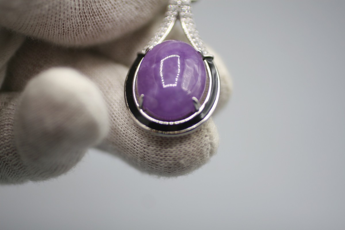 Sterling Silver Designer PAJ JOY Gemstone Purple Jade ? Pendant P3 View 3