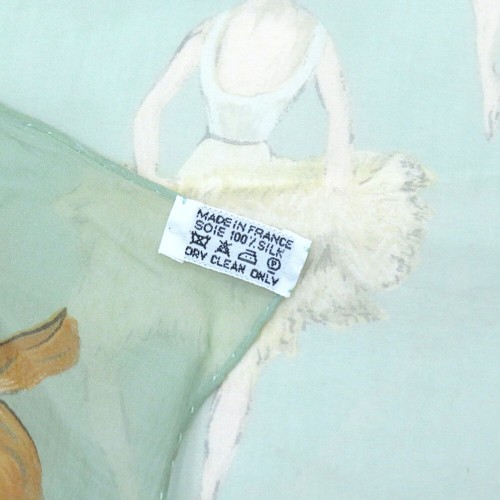 HERMES Scarf Carre 90cm LA DANCE 100% Chiffon Silk Light green Multi R1255 - Picture 6 of 6