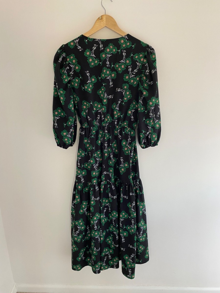 topshop green floral wrap dress Rent Topshop Wrap Detail Midi Dress In Floral Print main image 0