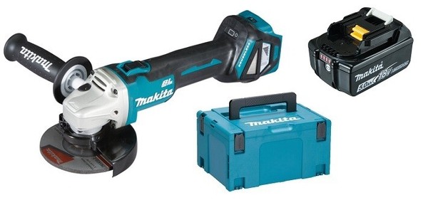 Makita DGA511Z Akku-Winkelschleifer 18V 125Mm + 1X Akku 5Ah + Makpac 3 + Einlage-image