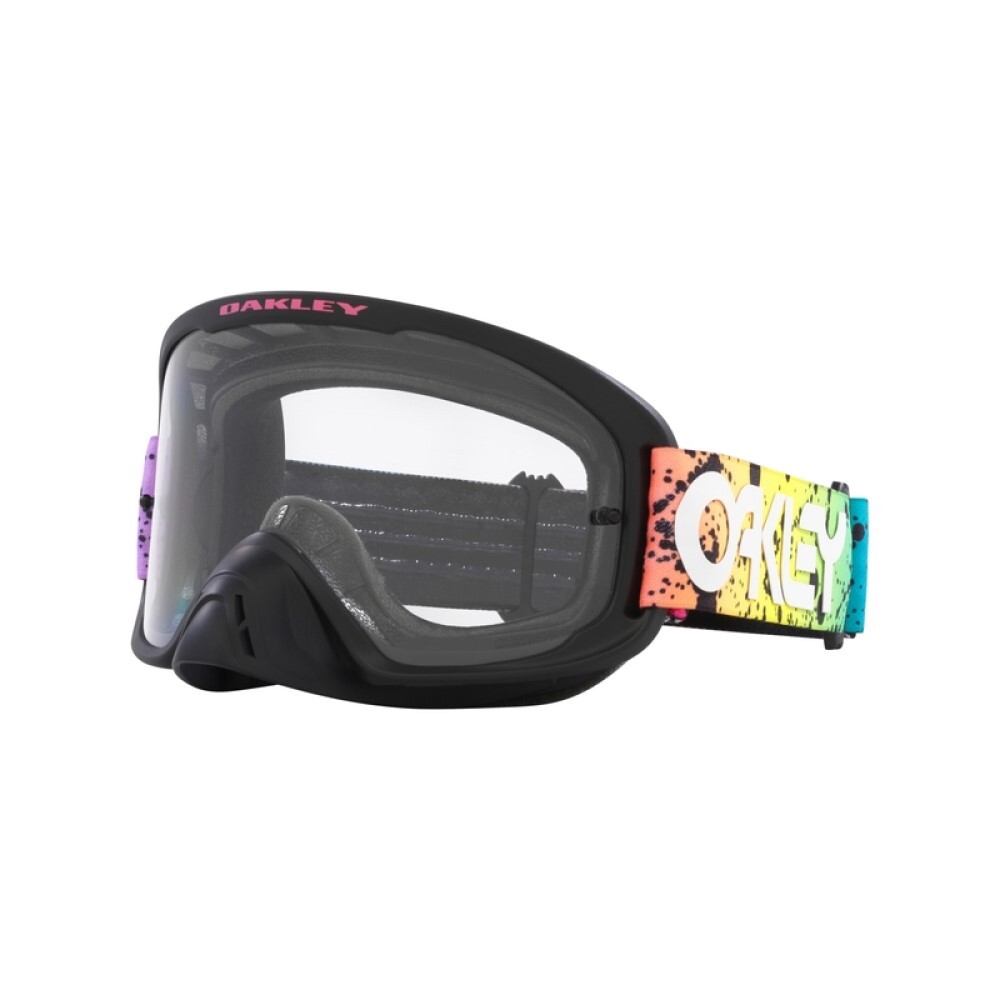 Oakley O-Frame 2.0 Heritage MX Goggles Black Splatter Clear Lens