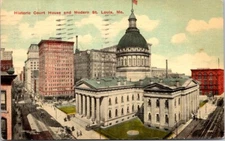 Postcard Historic court House & Modern St Louis Missouri MO