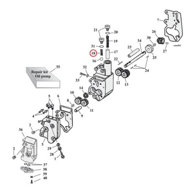 1 MCS HARLEY DAVIDSON ERSATZÖLPUMPE RÜCKSCHLAGVENTIL FEDER BT 81-99 BC42872 T