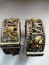 Black Oxide Vintage Bracelet Elephant Adjustable Cuff Fashion Bangle Jewelry