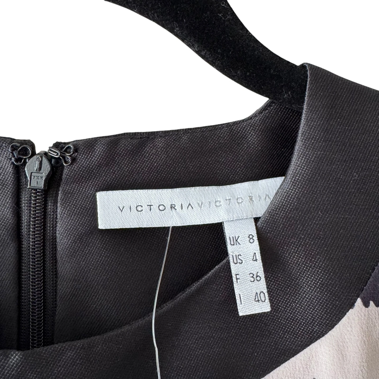 UNDERCOVER Abito Victoria Beckham taglia 4 stampato seta crepe tubino neutro designer preppy