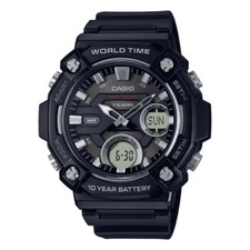Casio AEQ-120W-1AV Ana Digi Sport Watch WR100 World Time Alarm Chrono NEW