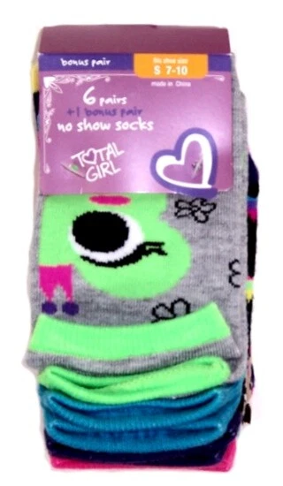 Paquete de 6 calcetines Total Girl No Show más un par extra nuevos con etiquetas S 7 - 10 o L 4 - 10 Foto 2 de 4