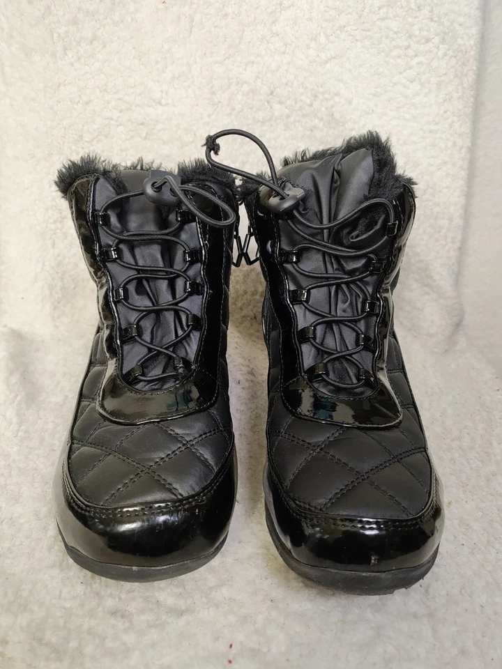 Botas de mujer Khombu Molly 7,5 W negras sintéticas con cordones forradas Sherpa zapatos de invierno Foto 2 de 4