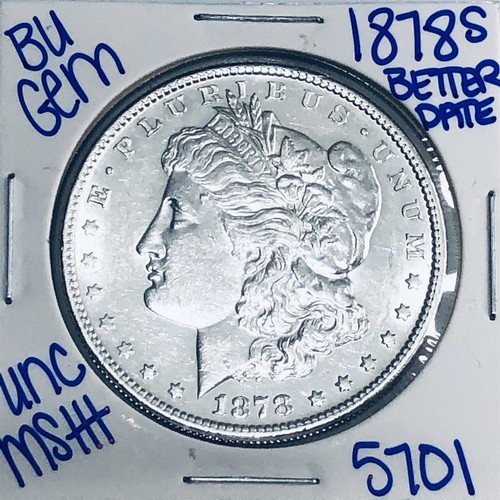 1878 S BU UNCIRCULATED MORGAN SILVER DOLLAR AUTHENTIC U.S.MINT FREESHIPPING 5701