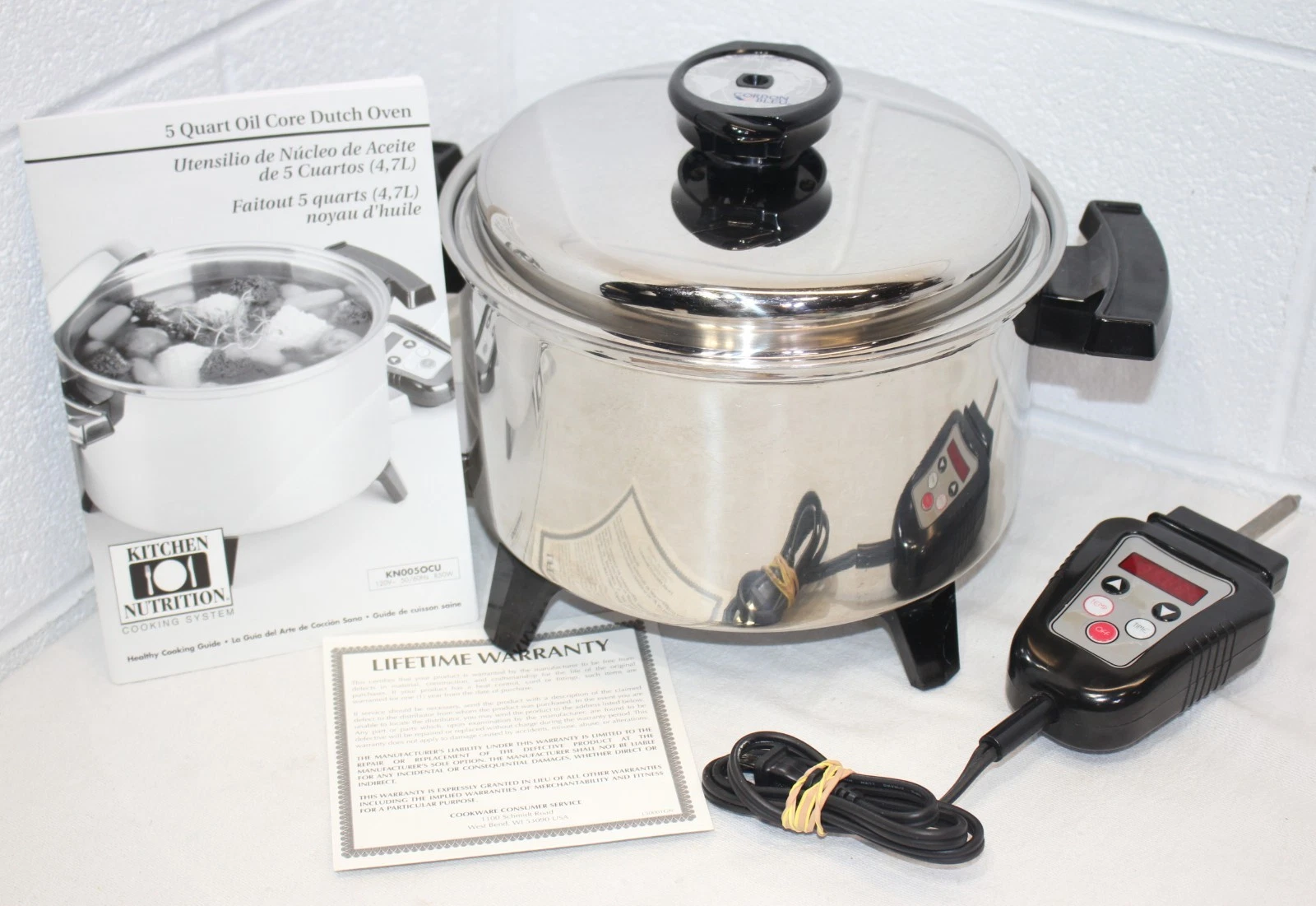 Cordon Bleu 5 Qt Electric Dutch Oven Stainless Steel Liquid Core KN005OCU Regal