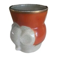 Vintage Fitz & Floyd 1970's Ceramic Crackle  Elephant  4"x3" Great Staging Piece