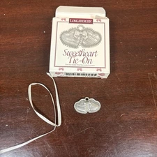 Vtg~Longaberger Pewter Sweetheart Heart Shape Tie-On #71617