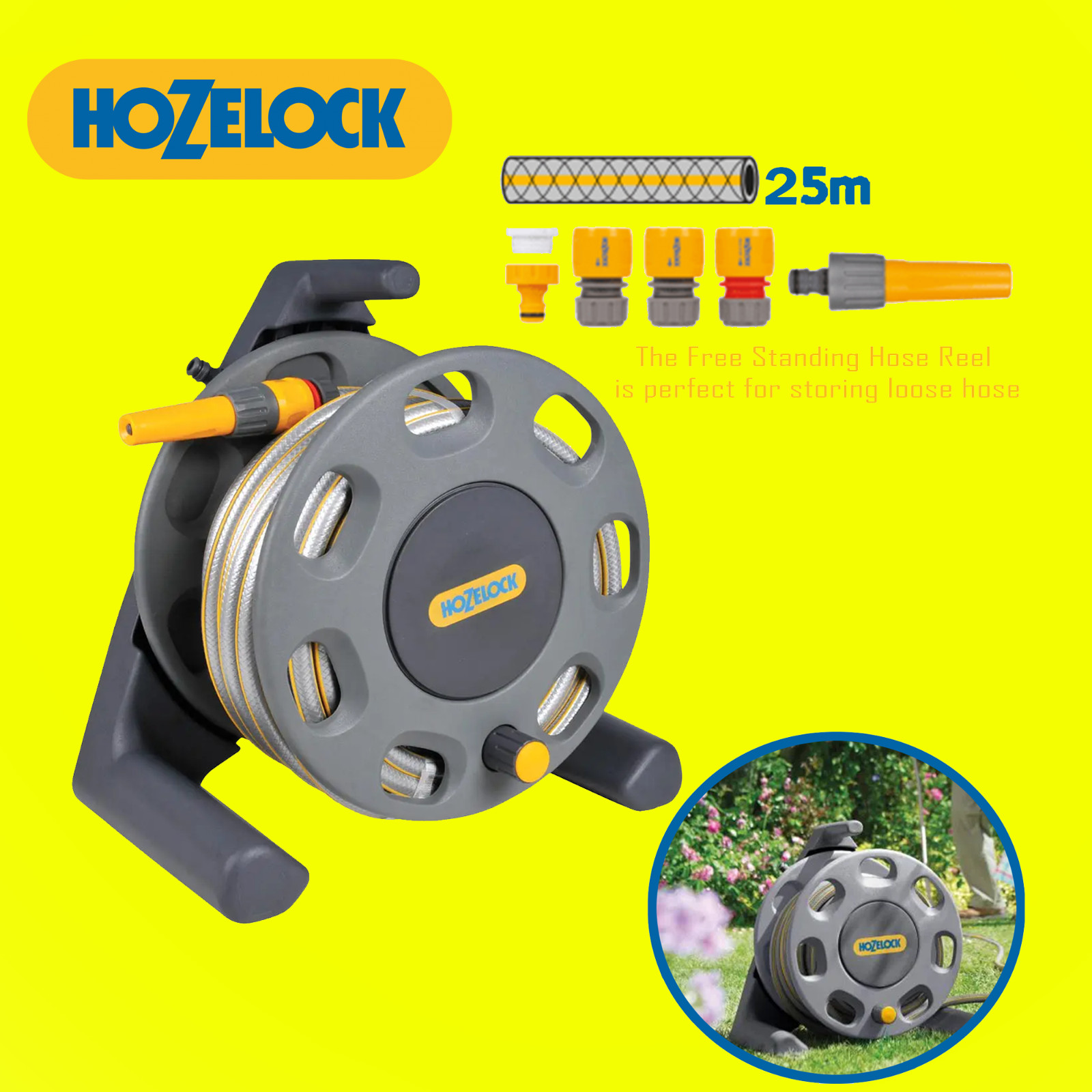 Hozelock 2412R0275 2412 30m Freestanding Compact Hose Reel + 25m o... - Image 19