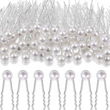 100 Pieces Pearl Hair Pins Wedding Bridal Flower Pins for Brides and Bridesmaids