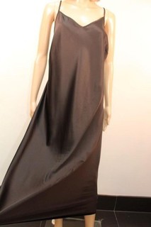 BLACK SUPER SILKY SOFT LIQUID SATIN POLY NIGHTDRESS SIZE 22 24 LONG