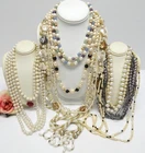 VINTAGE TO NOW FAUX PEARL BEAD COSTUME JEWELRY NECKLACE LOT