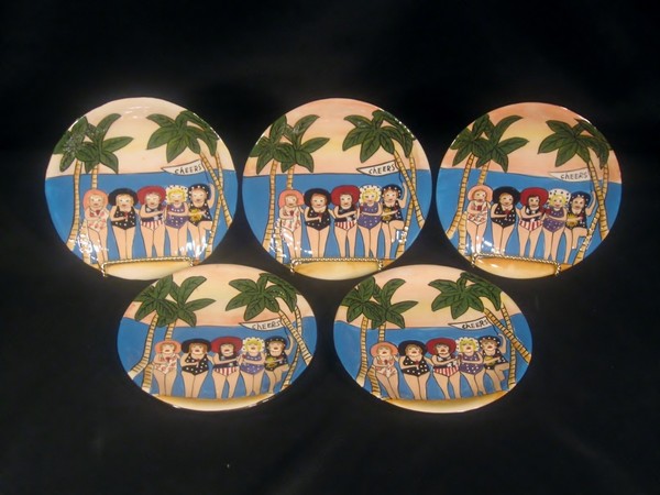 Juego de 5 platos de bocadillo Westland Giftware Funseekers Cheers Canape