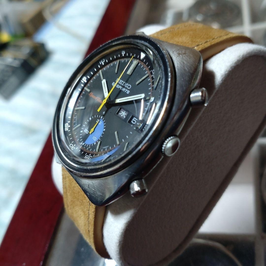 Seiko 5 Sport Speedtimer 6139-7020 Chrono Blue Subdial Serviced
