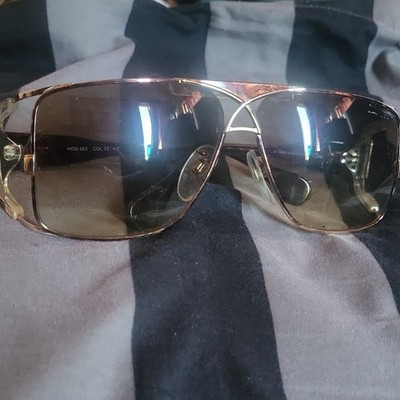 Cazal 955 Square Sunglasses Gold Metal Brown Lens Men's Designer