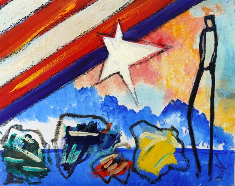 America's Birthday original listed AskART well-known painter Kevin Doyle