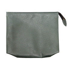 Louis Vuitton Pochette Taiga Pouch MM Green Leather Auth