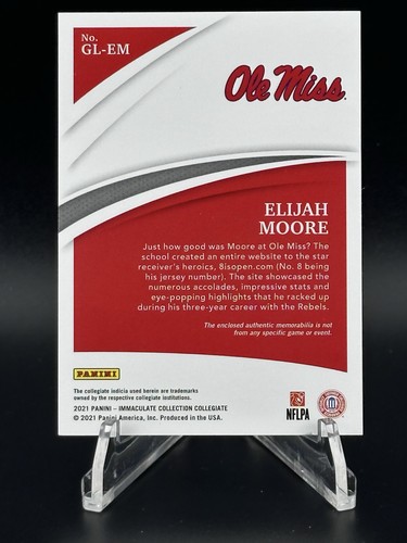 2021 Immaculate Collection ELIJAH MOORE Rookie RC Gloves /64 Bills Ole Miss - Picture 4 of 5