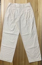 A New Day Womens Beige Pleated Tapered Pants Relaxed Straight High Rise Size 8