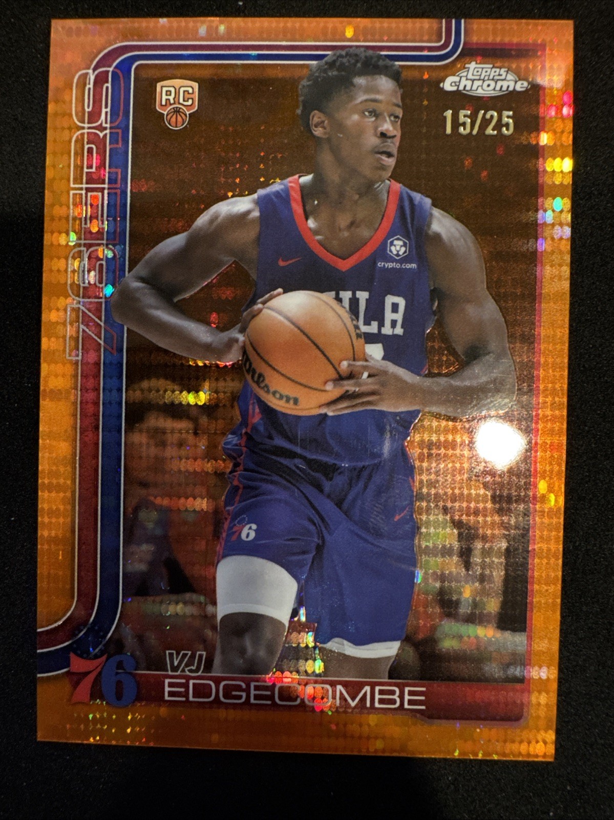 2025-26 Topps Chrome Orange Pulsar /25 VJ Edgecombe #253