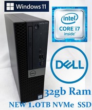 Dell Optiplex 7070 i7-9700, 32GB, NEW 1TB NVMe m.2 SSD, SFF PC Win11 Pro Wi-Fi