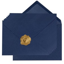 100 Pieces A7 Envelopes 5x7 Navy Blue, 5.24 x 7.24 Inches