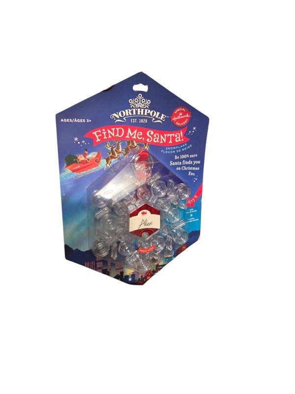 NIP Hallmark North Pole FIND ME SANTA! Snowflake Light Up Ornament  NEW 