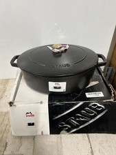 STAUB Cast Iron Roaster/Cocotte, Oval 31 cm, 5.6 L 5.9 qt Black Oval