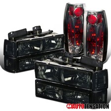 Fit 94-98 Gmc Sierra C10 Yukon Smoke Headlightsbumper Corner Lampstail Lights