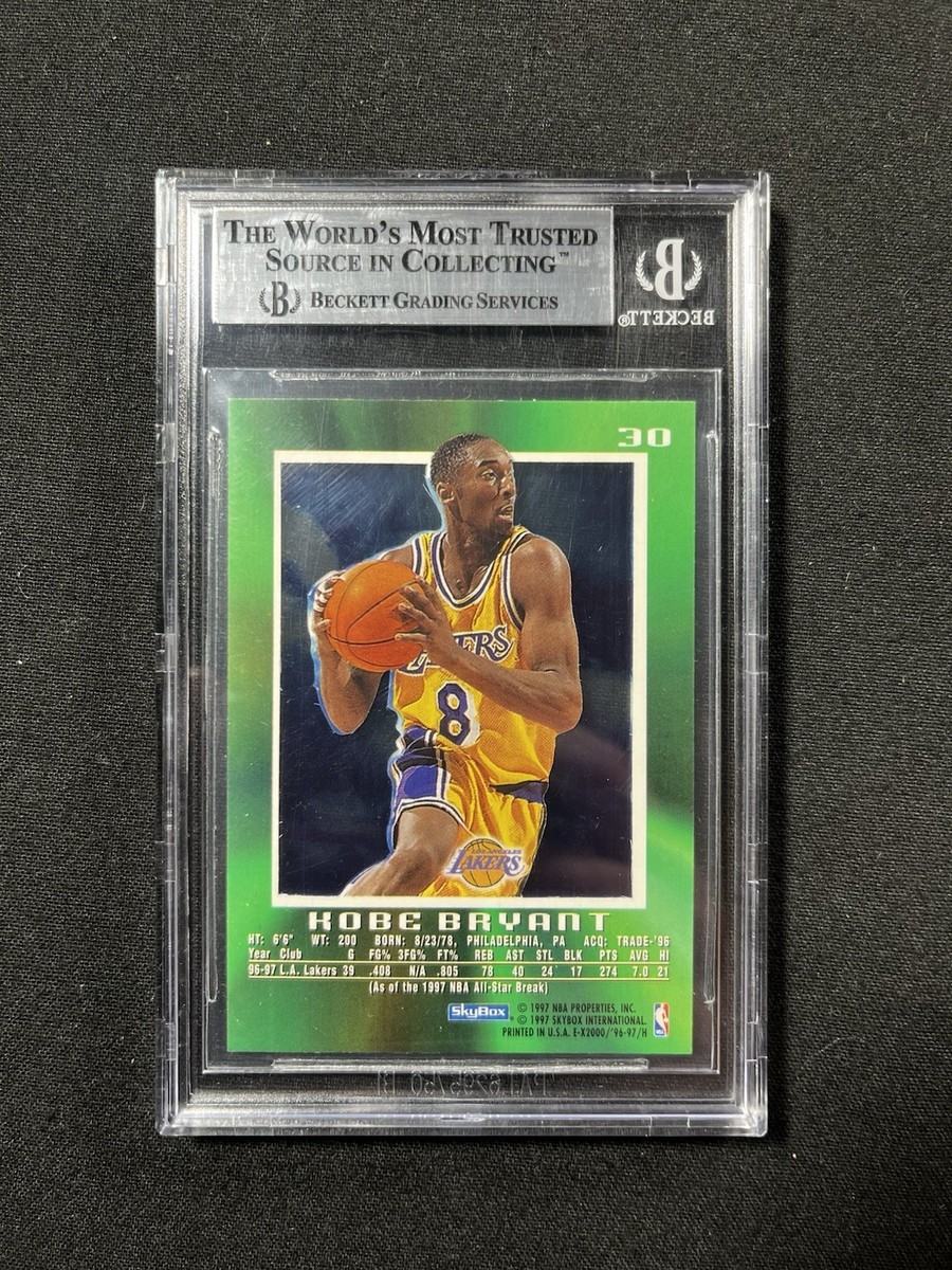 1996-97 Kobe Bryant Skybox E-X2000 Green #30 RC Rookie Card BGS