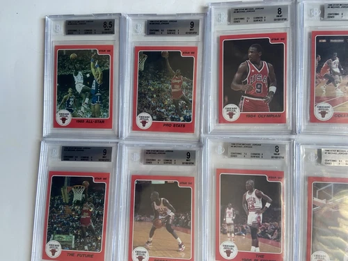 1986 Michael Jordan Star 10 card Set HIS TRUE ROOKIE CARDS!! Graded