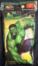 Vantage 2002 Fruit of the Loom Funpals Hulk Boys Underwear Briefs 3 Pack Size 8.