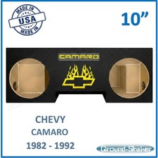 Chevy Camaro 1982-1992 10" Dual Sub Box Car Audio Subwoofer Enclosure Yellow
