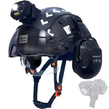 Hard Hats with Visor and Headlight Ear Muffs Lightweight Vented Safety Helmet...