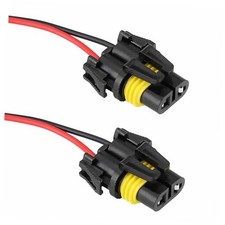 2 PCS Wiring Harness Headlight Socket, 9005 9006 9012 HB3 HB4 Female Wire