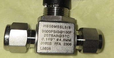 Ham-let H-800MSSL 3/8 Stainless Steel Valves 3000 Psig