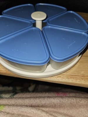 Vintage Tupperware Lazy Susan Revolving Turntable 6 Pie Wedge Shaped Relish Tray