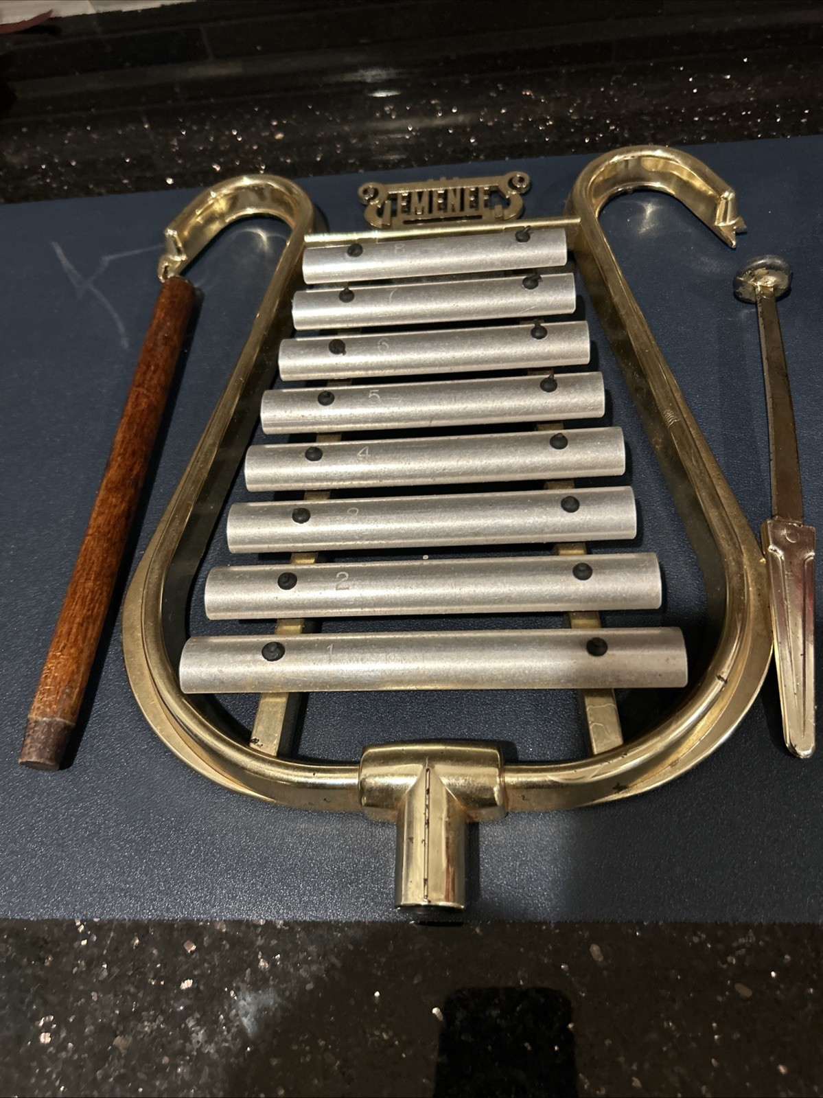 1950's Vintage Emenee Musical Golden Glockenspiel  " see condition'