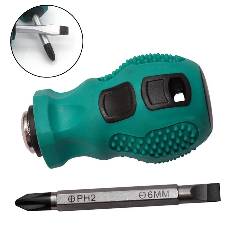 Short Shank Screwdriver High Hardness Portable Repair Cross Screw Double Head - Image 4 of 4