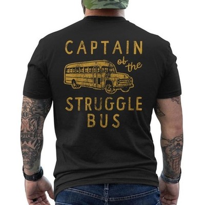 Captain of the struggle bus distressed school back tshirt, vintage tshirt