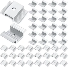 48 Pack 1.06 Inch Solar Panel Mid Clamps Aluminum Bracket Mounting Accessories