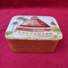 Hotel Del Coronado porcelain trinket box hand painted signed